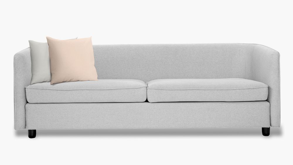 Classic gray sofa mockup, editable design