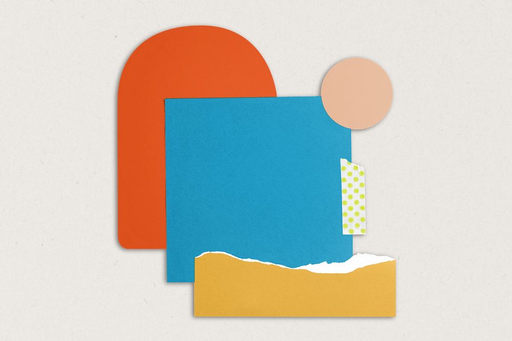 Colorful ripped notes mockup, editable design