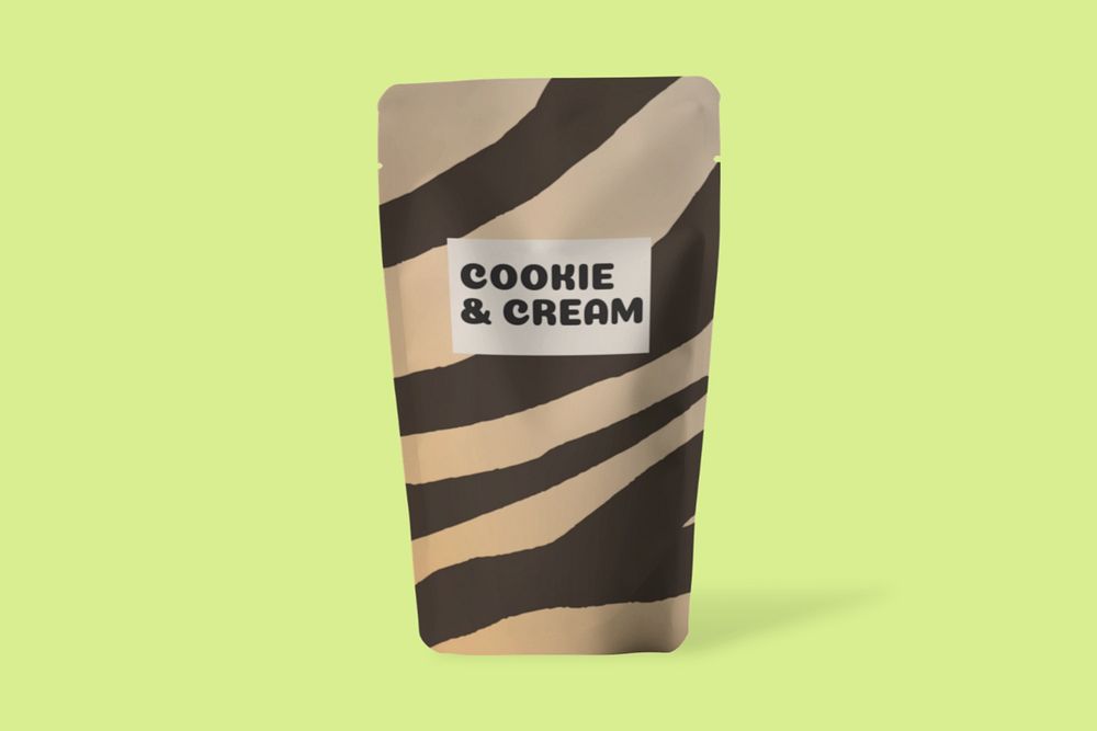 Cookie paper pouch mockup, editable design