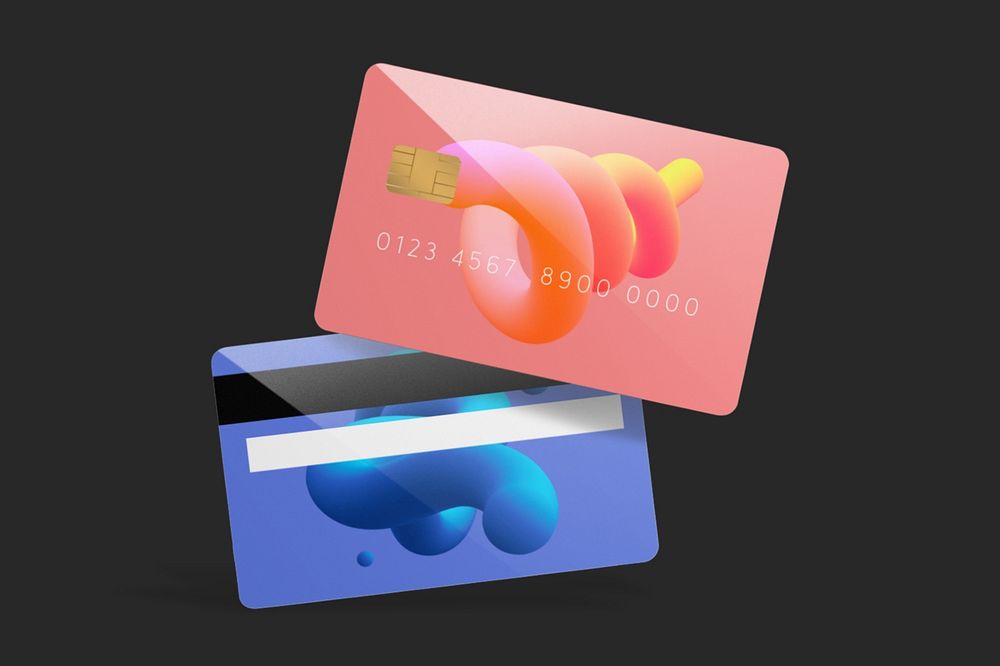 Realistic business card mockup, editable design