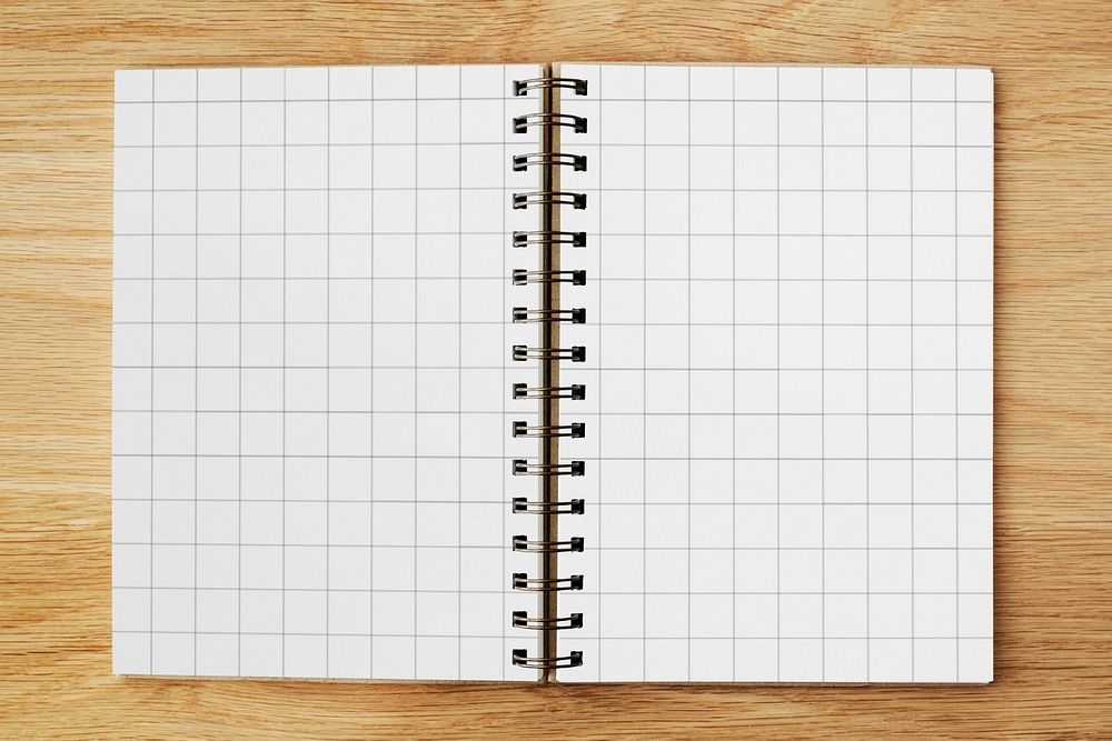 Gird notebook mockup, editable flat lay design