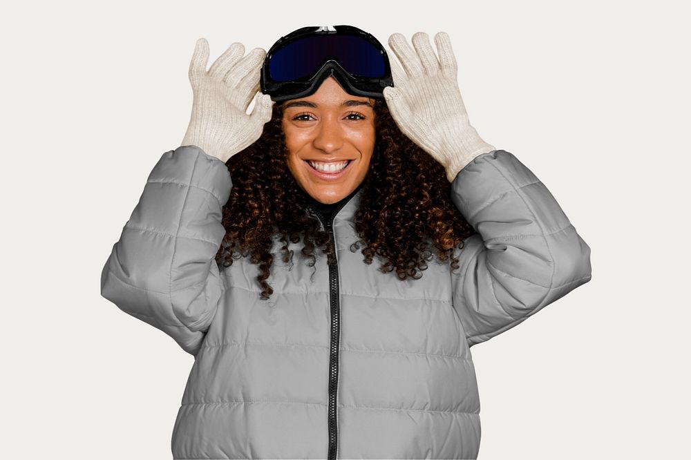 Winter down jacket mockup, editable apparel & fashion