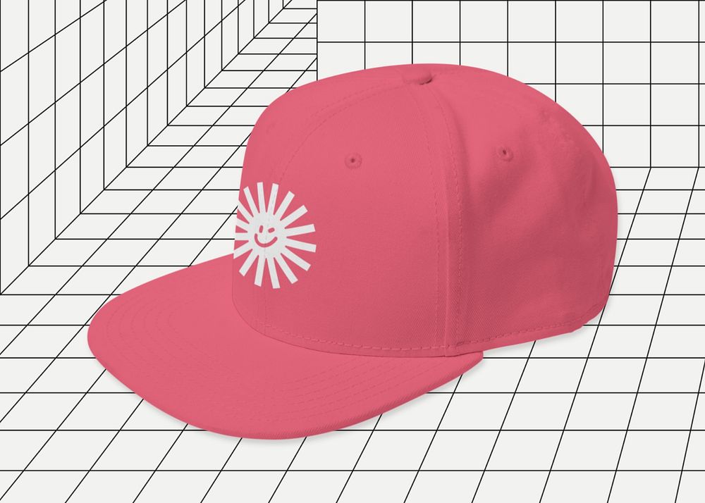 Pink cap mockup, editable apparel & fashion