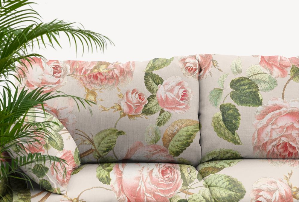 Cushion, sofa mockup, home interior, editable design