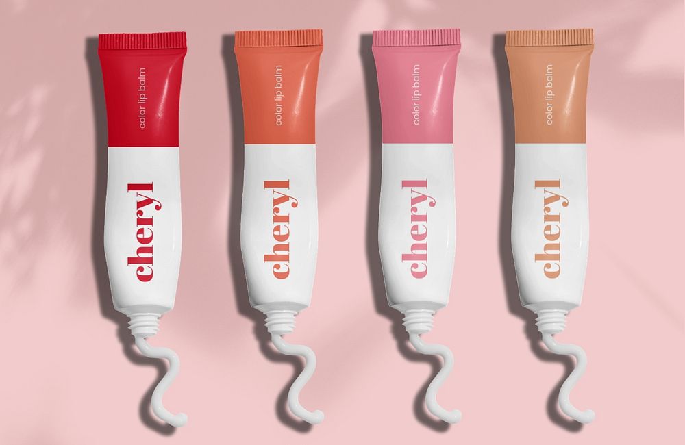 Cosmetic tube mockup, editable design