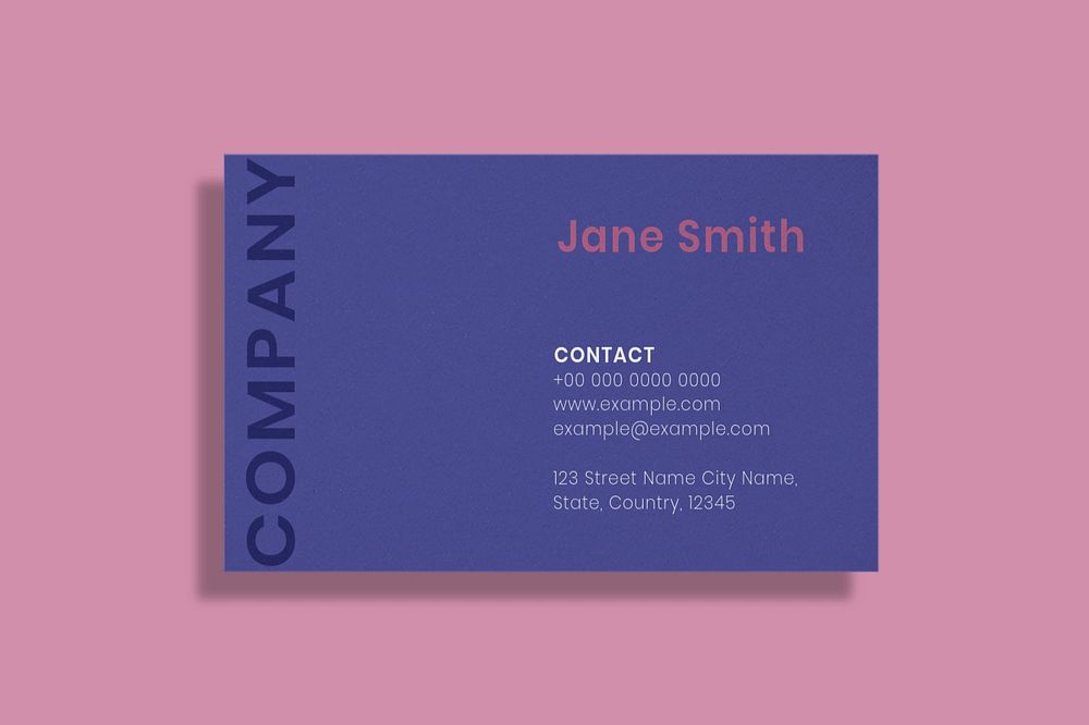 Indigo business card mockup, editable flat lay design