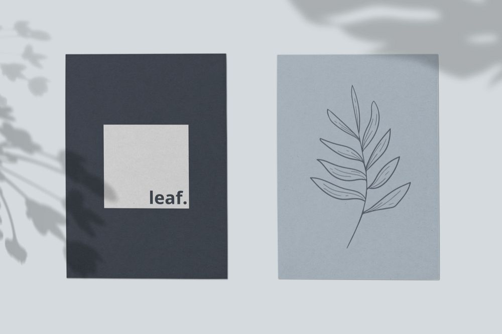 Minimal leaf poster mockup, editable design