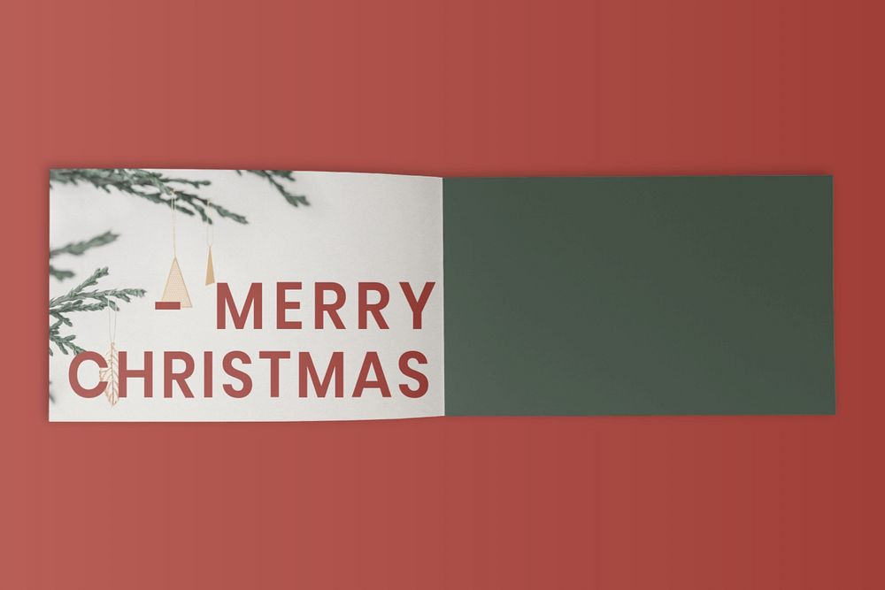 Christmas card mockup, editable holiday flat lay design