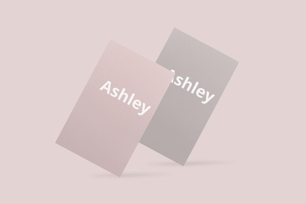 Feminine business card mockup, editable design