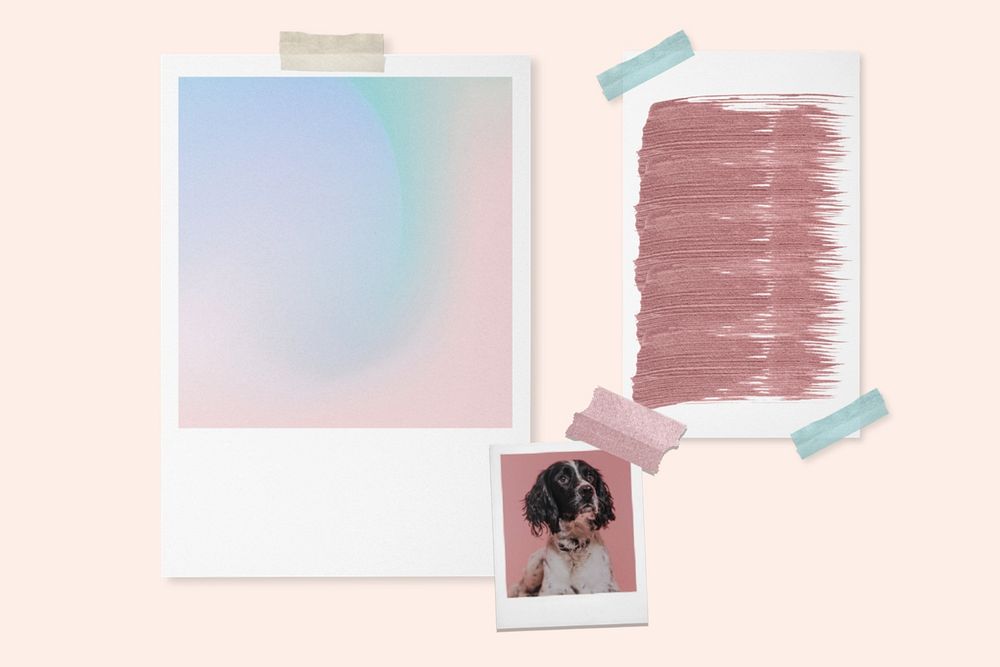 Pastel mood board mockup, editable flat lay design