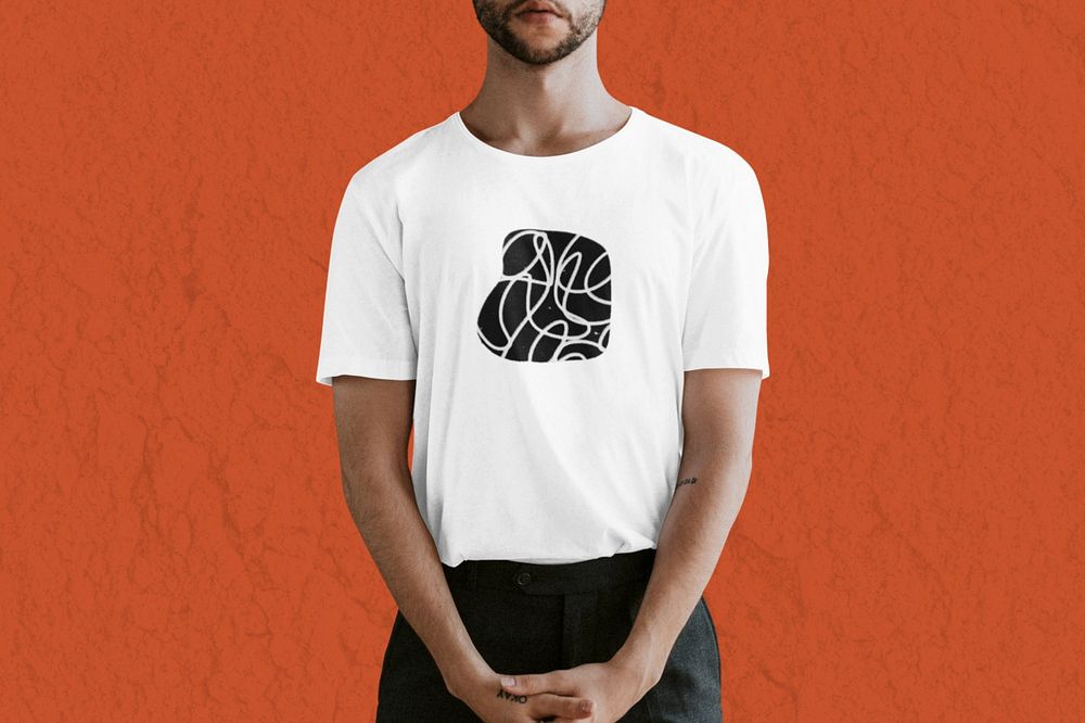 Men's t-shirt editable mockup, fashion design 