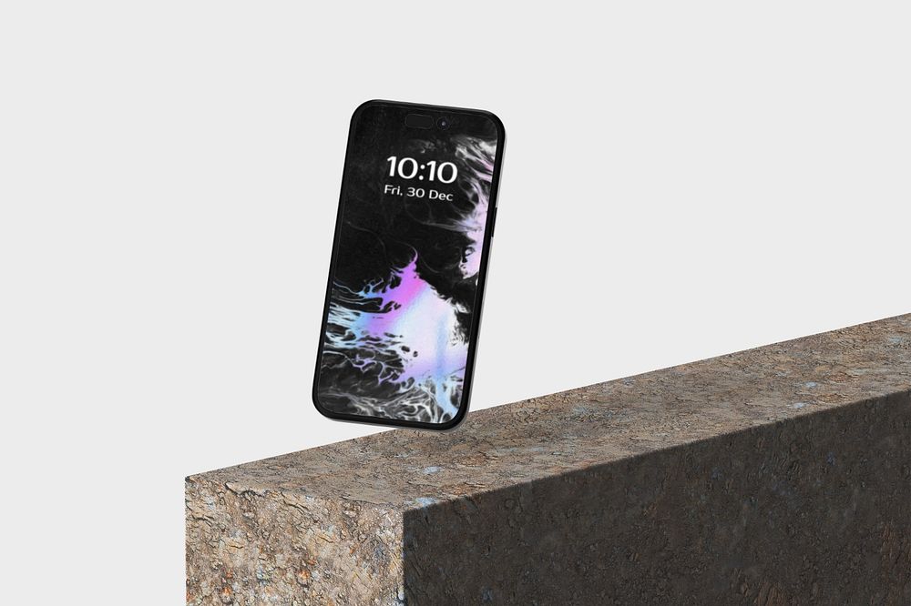 Phone screen mockup, customizable digital device