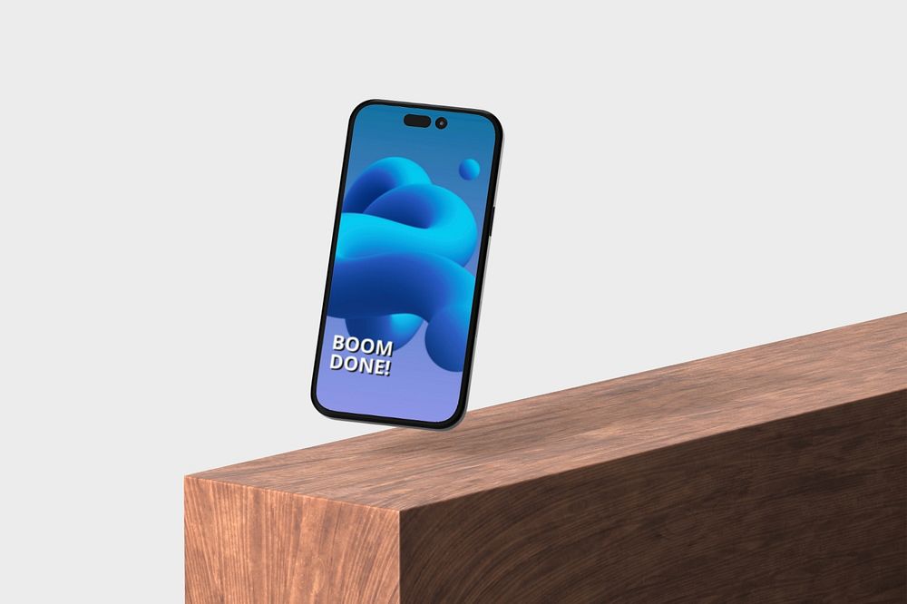 Mobile phone screen mockup, customizable digital device