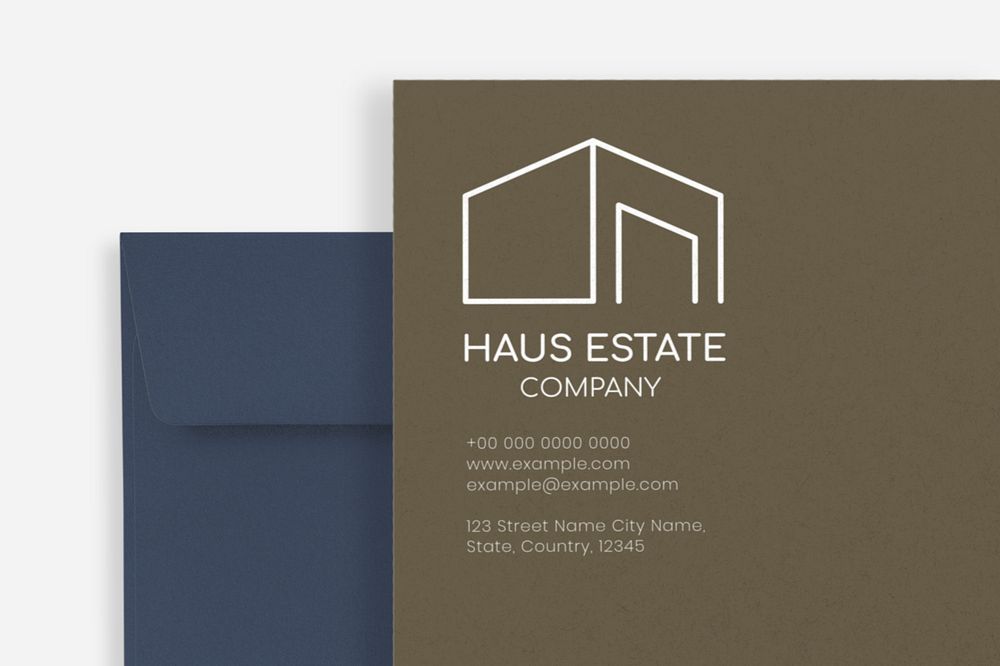 Real estate logo branding mockup, editable design