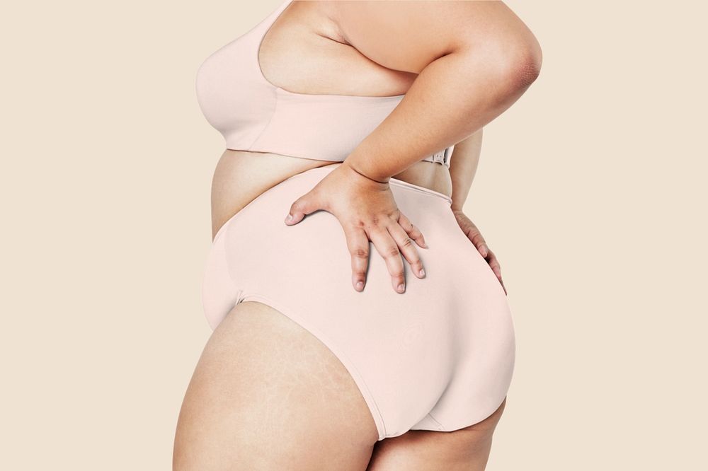 Plus size's underwear mockup, editable women's apparel design