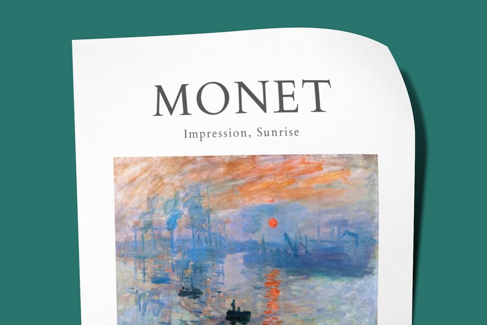 Editable Monet's artwork poster mockup, remixed by rawpixel