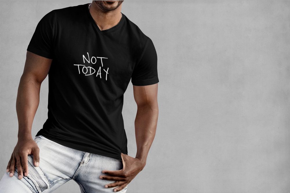 Men's T-shirt mockup, casual fashion editable design