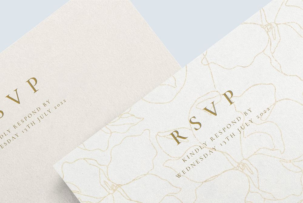 RSVP card mockup, editable design