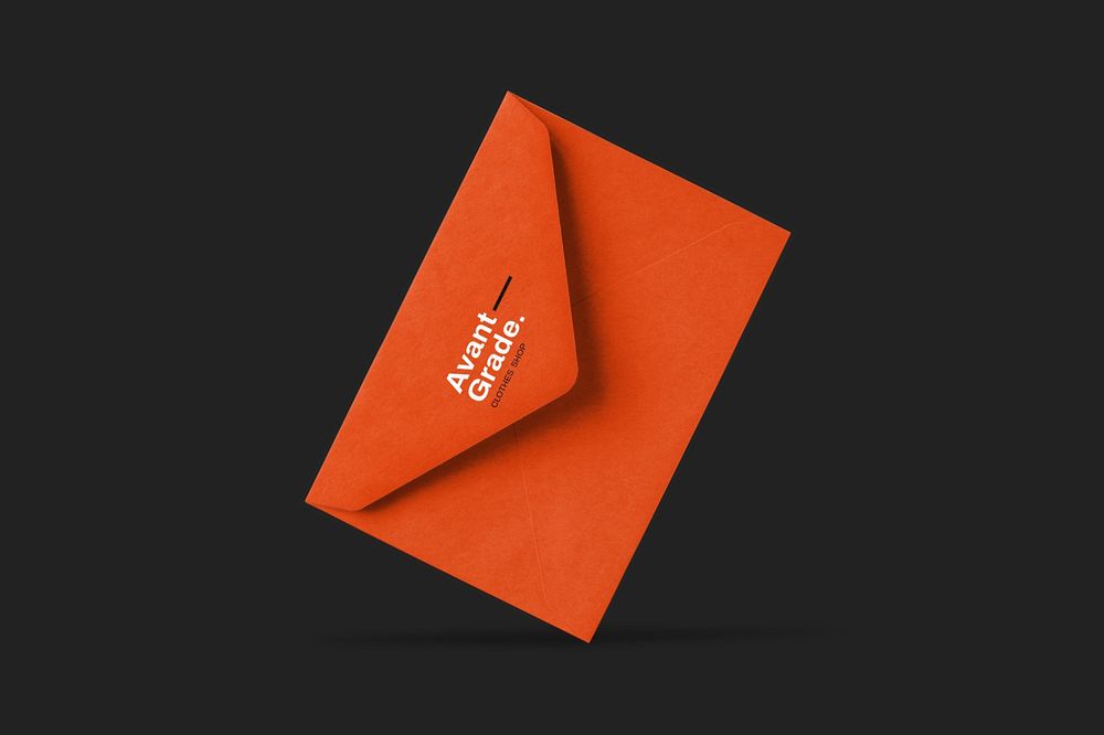 Envelope mockup, realistic stationery, customizable design