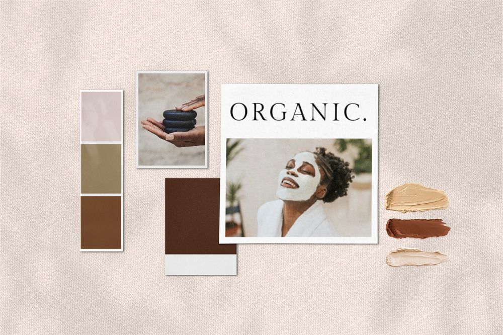 Aesthetic mood board mockup, customizable design