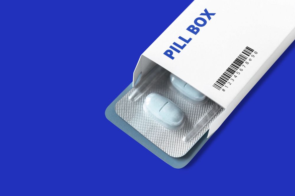 Pill box mockup, editable design