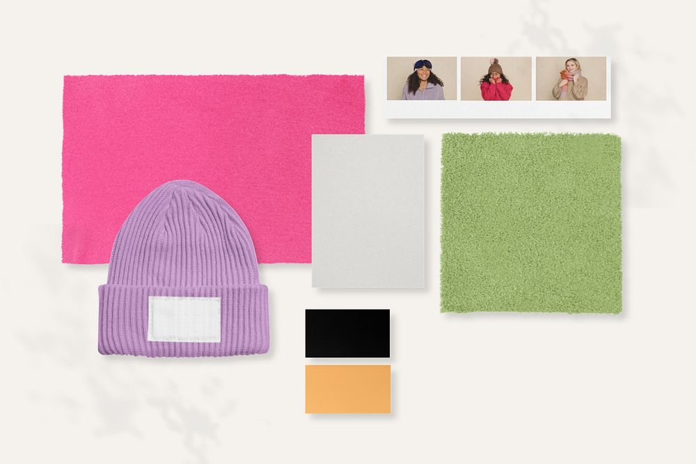 Fashion mood board mockup, customizable design