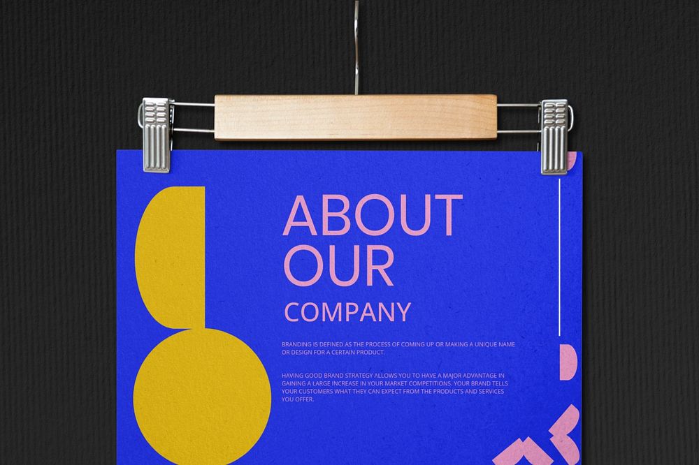 Poster paper mockup, realistic advertisement, customizable design