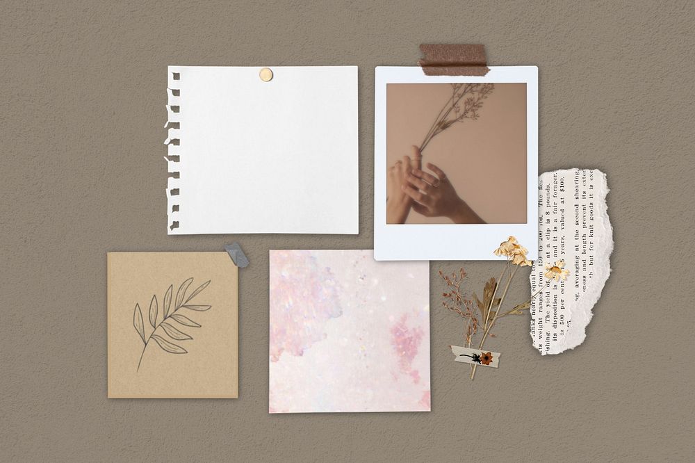 Aesthetic mood board mockup, customizable design