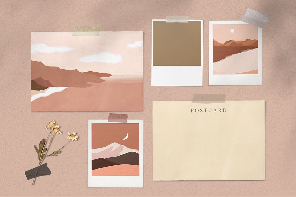 Nature mood board mockup, customizable design