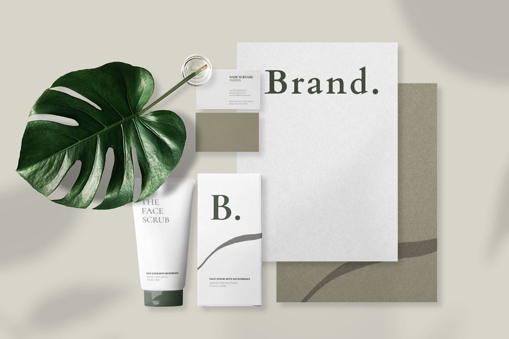 Beauty corporate identity mockup, editable design