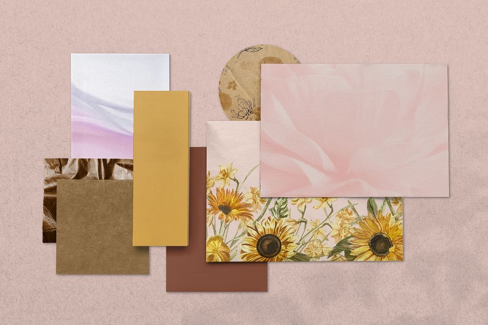 Floral mood board mockup, customizable design