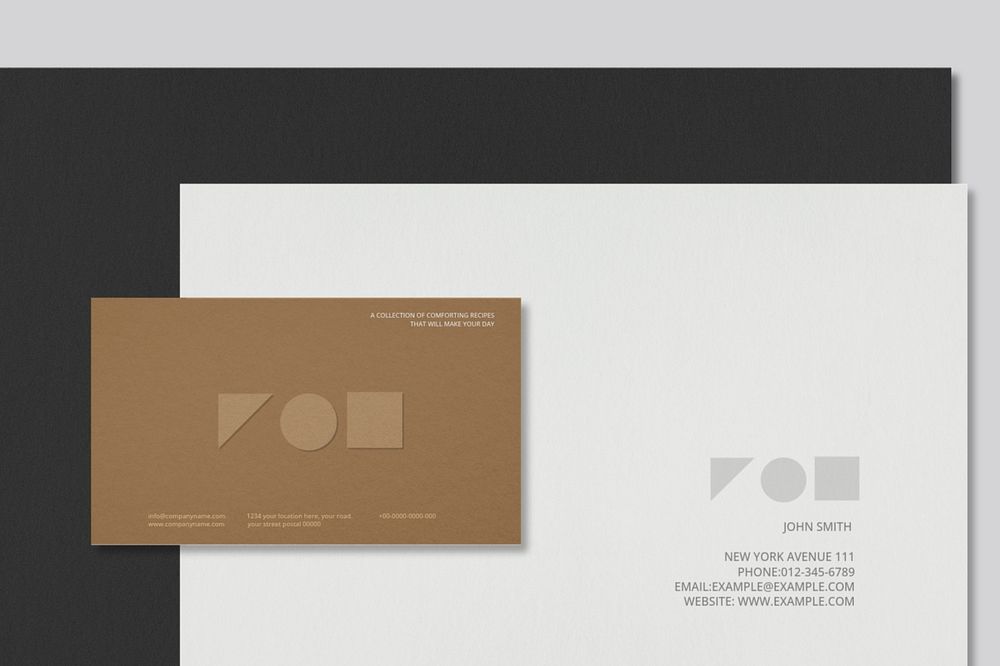 Corporate identity mockup, professional branding stationery, customizable design