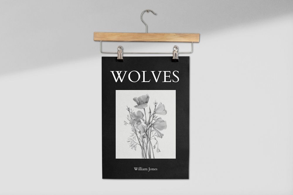 Editable poster mockup, hanging design