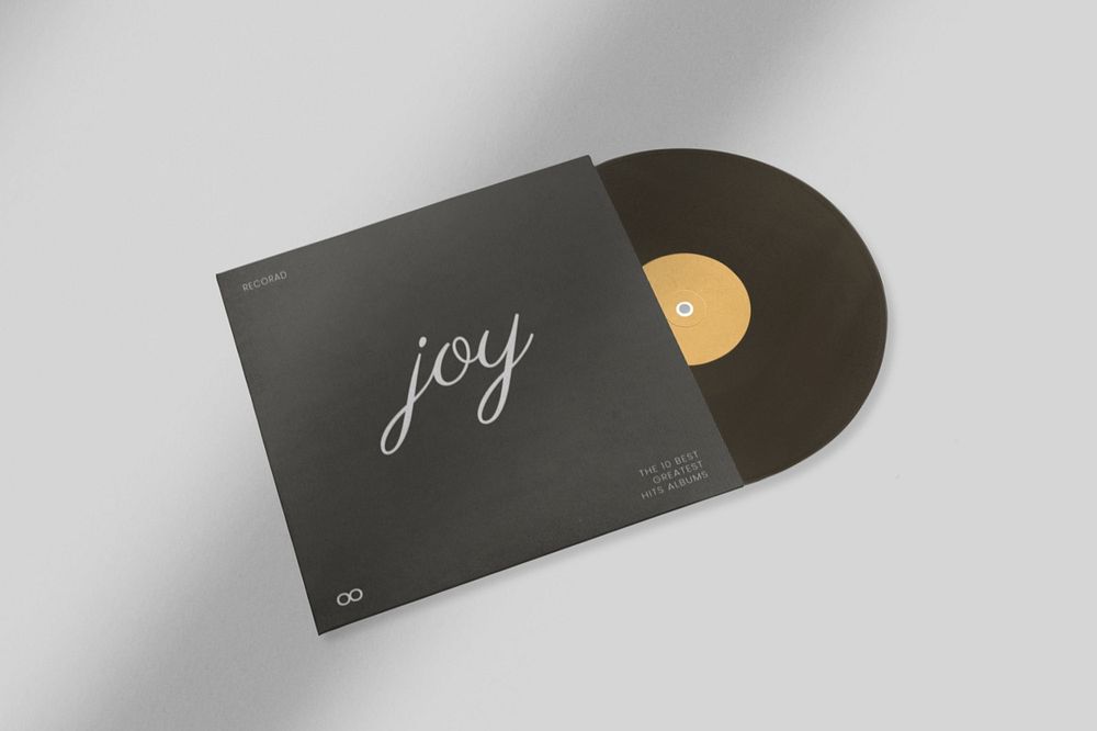 Vinyl record cover mockup, editable product design