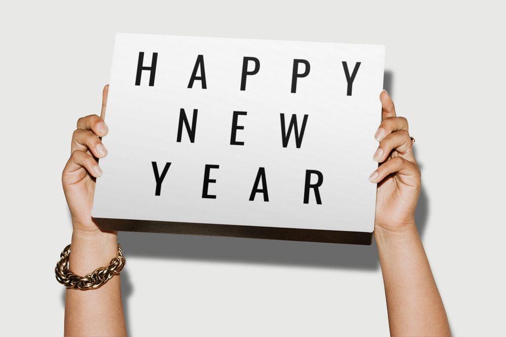 Happy New Year sign mockup, editable design