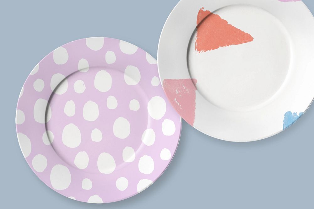 Editable plate mockups, tableware product design