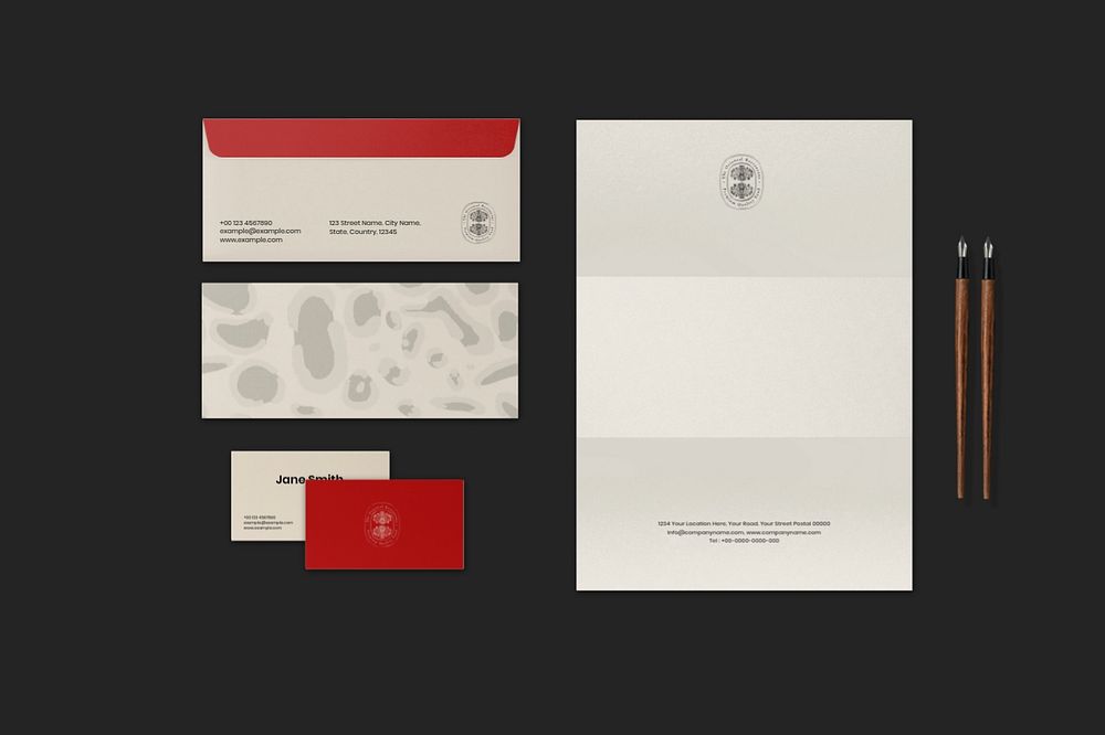 Editable corporate identity mockup, business branding flat lay design