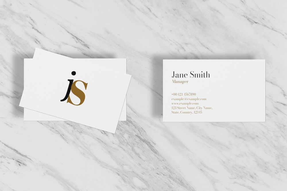 Professional business card mockup, editable branding design