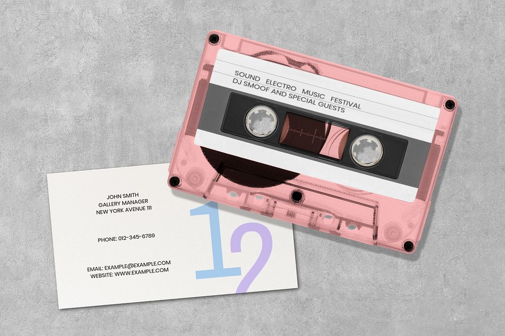 Cassette tape, music product branding, editable design