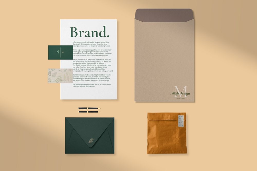 Professional corporate identity mockup, stationery set, editable design