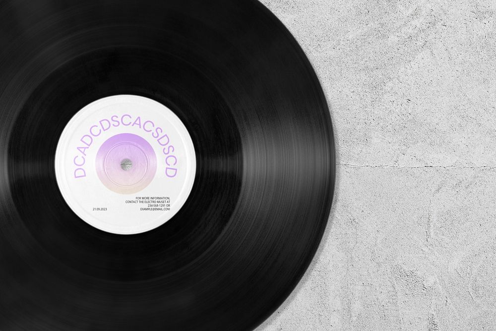 Vinyl record, music product branding, editable design