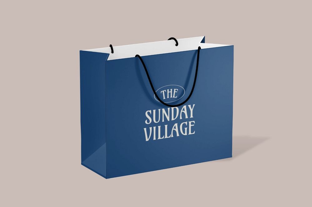 Paper shopping bag, business branding, editable design