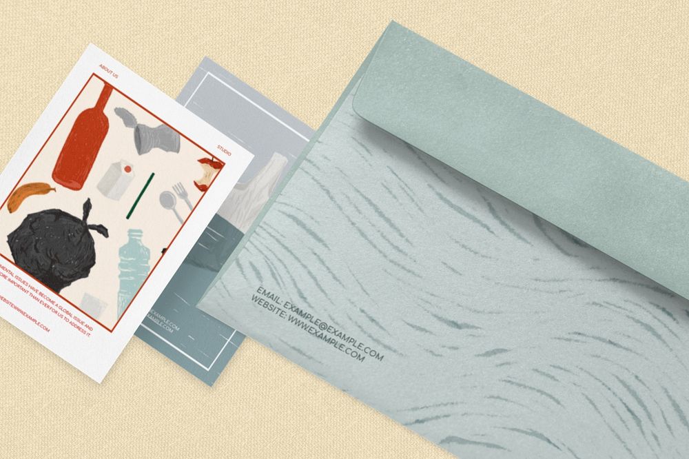 Envelope mockup, realistic invitation card, editable design