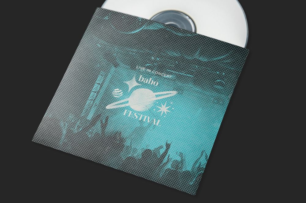 CD album cover, music product branding, editable design