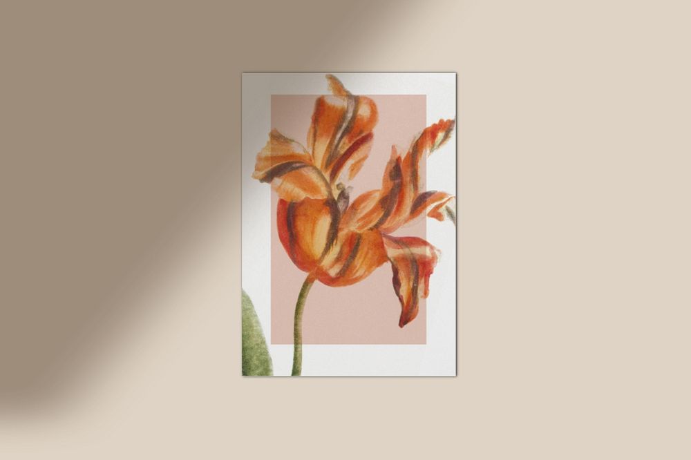 Flower flyer mockup on wall