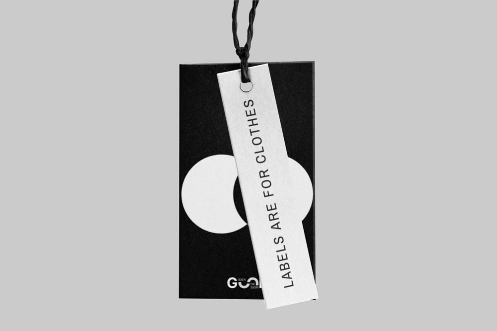 Clothing tag mockup, fashion branding, editable design