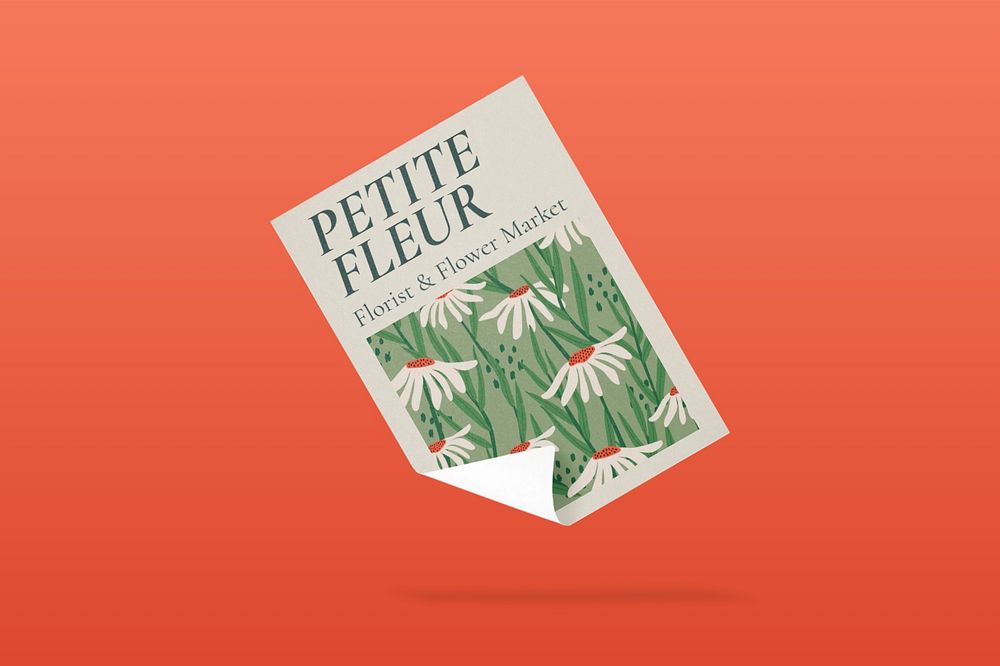 Floral flyer mockup, editable design 