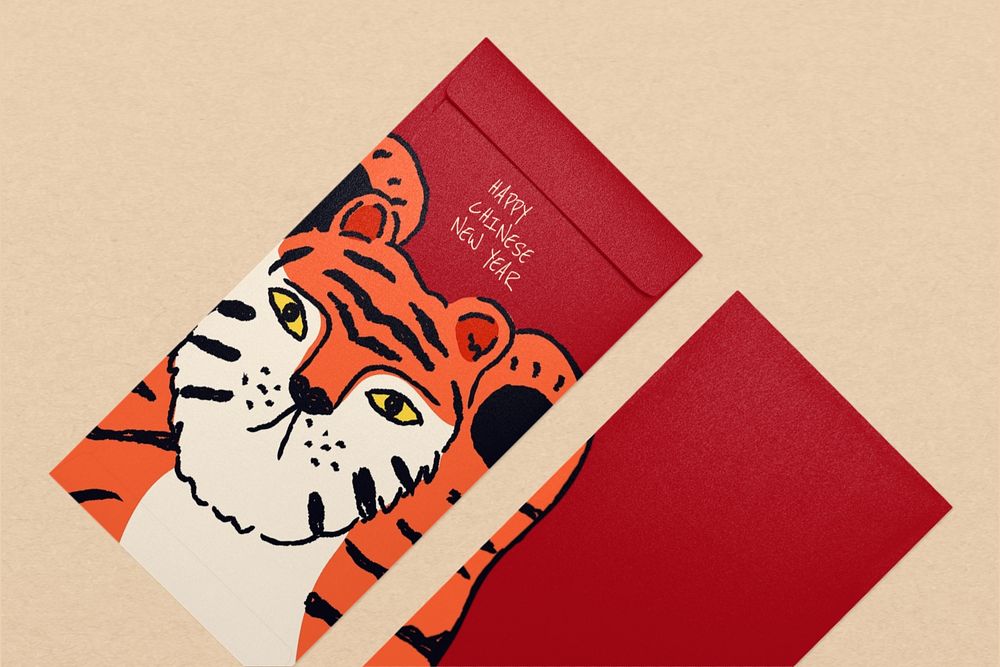 Red packet mockup, Chinese New Year envelope