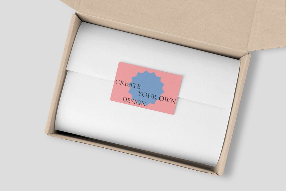 Editable shipping box mockup, postage product