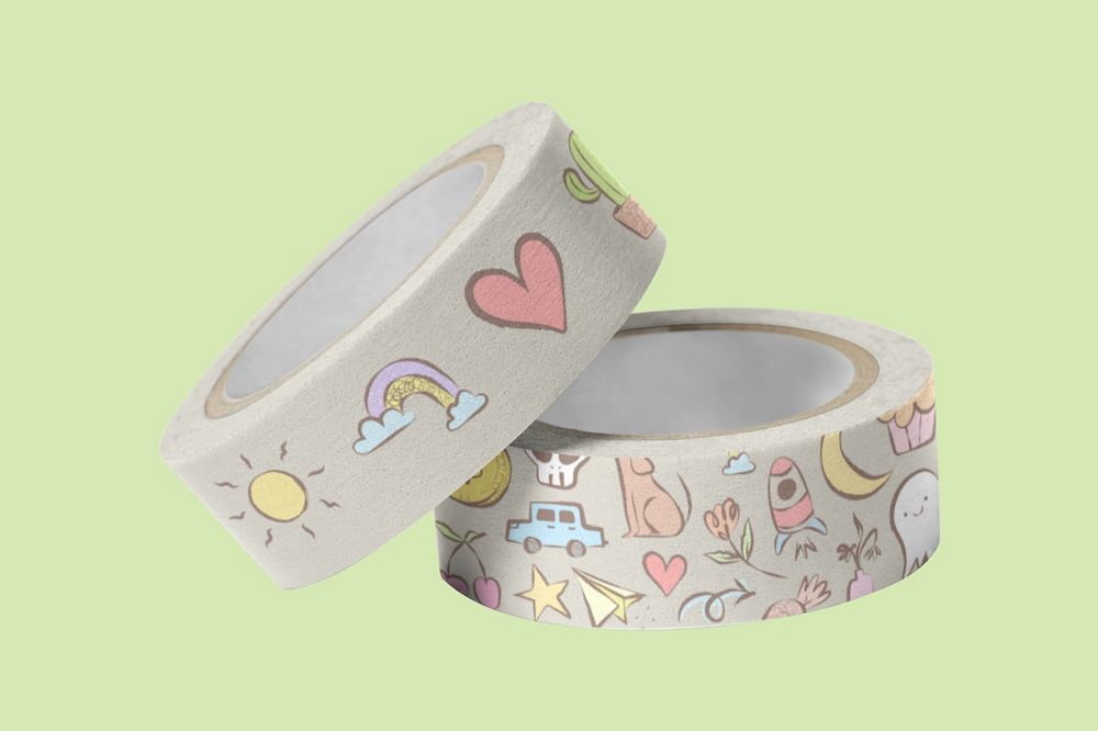 Editable washi tape mockup design